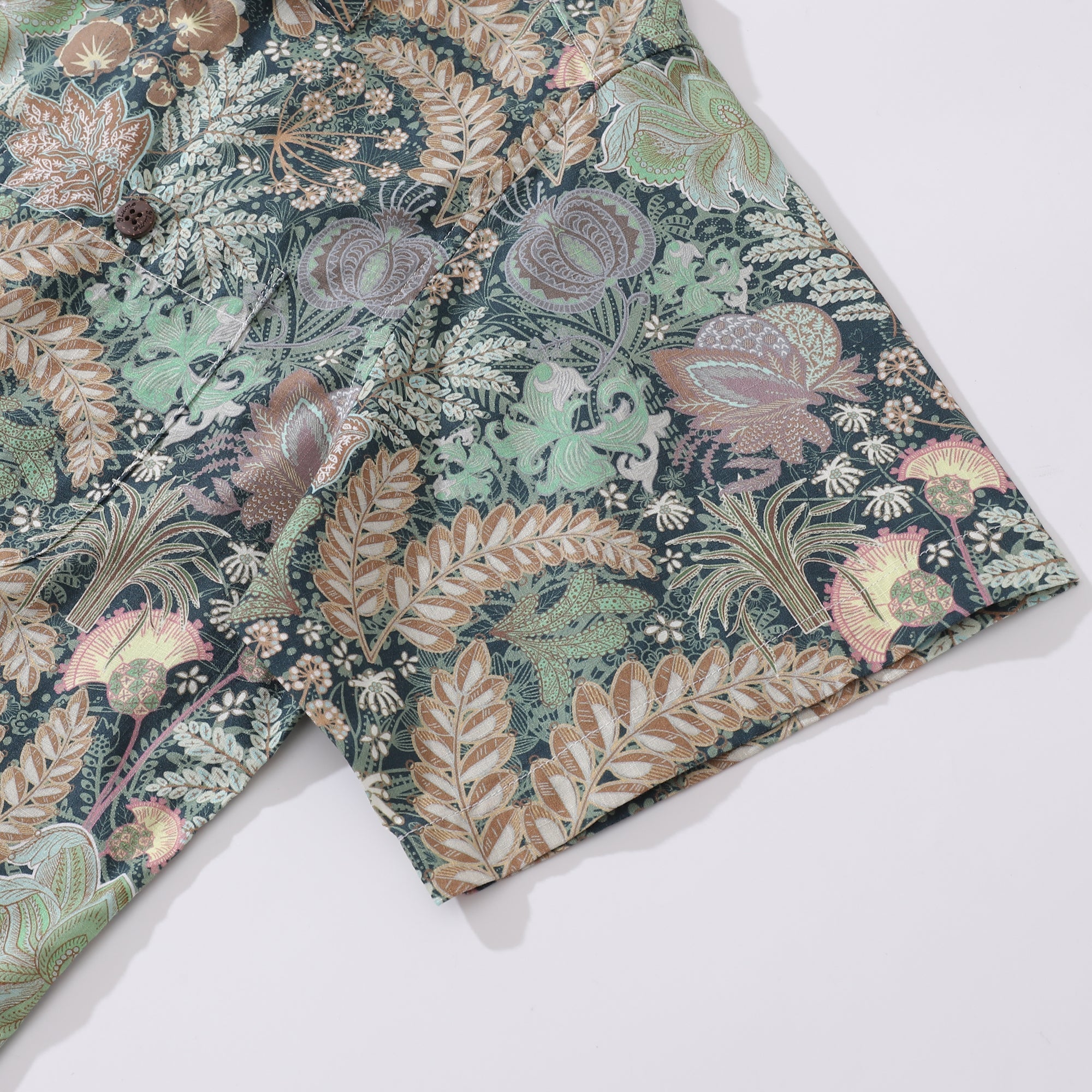 1950s Vintage Hawaiian Shirt For Men Lush Greenery Shirt Camp Collar 100% Cotton